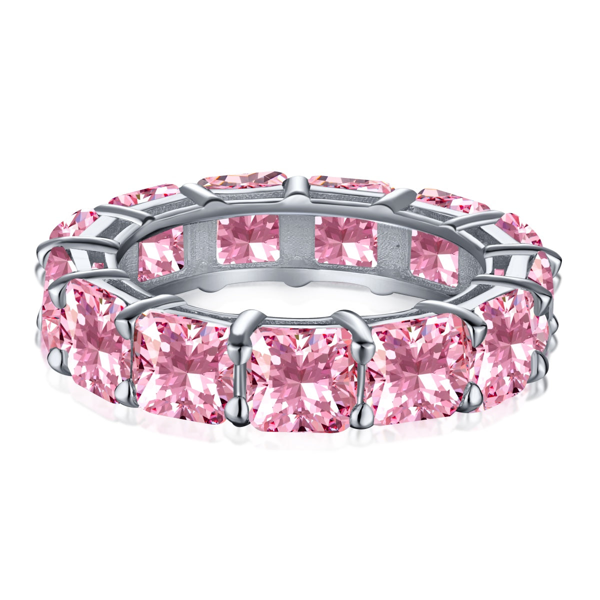 [Charm Aries Jewelry]Elegant Princess Cut Tennis Ring