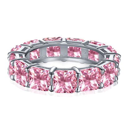 [Charm Aries Jewelry]Elegant Princess Cut Tennis Ring