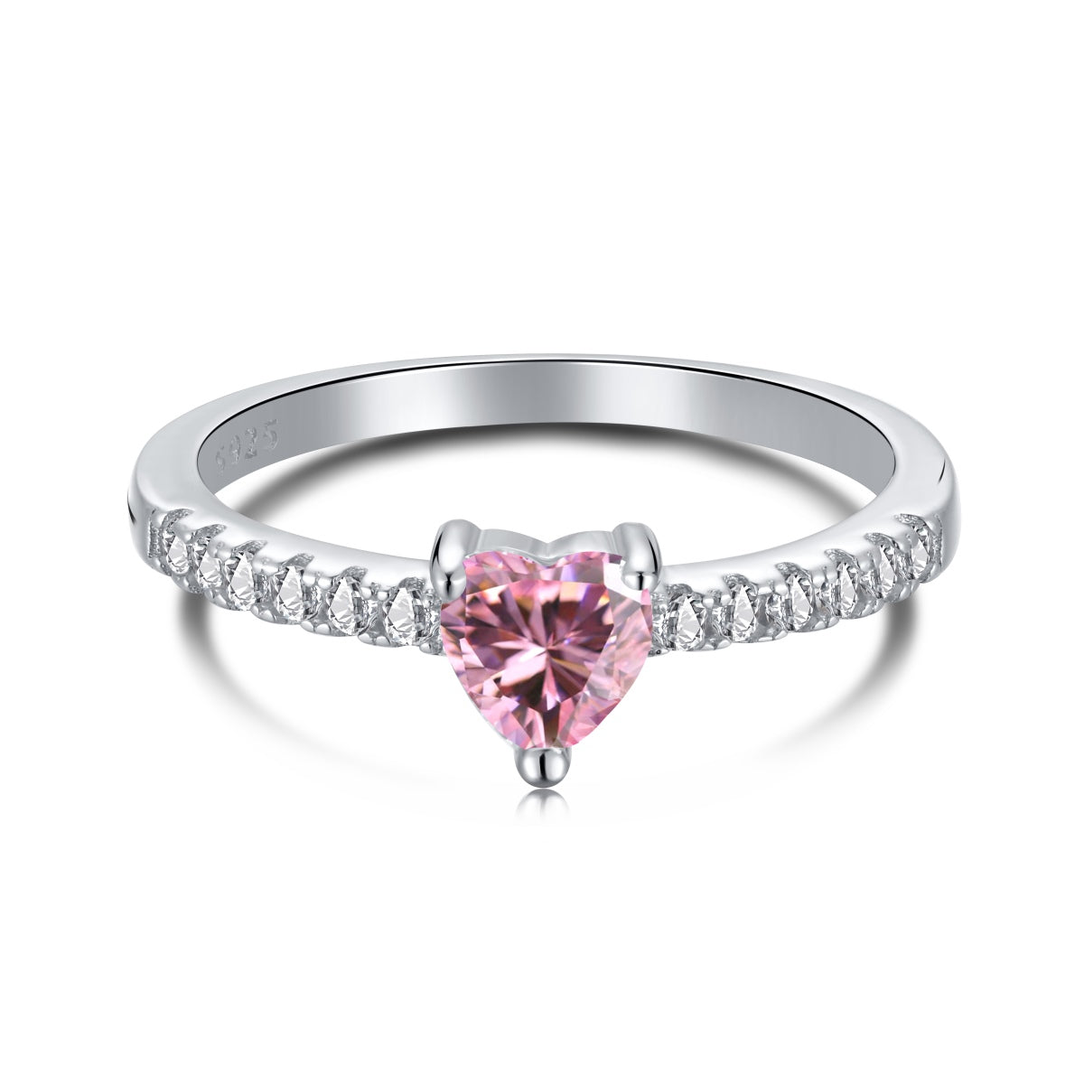 [Charm Aries Jewelry]0.5 Carat CaratEternity Charming Heart Shape Lover Ring
