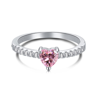[Charm Aries Jewelry]0.5 Carat CaratEternity Charming Heart Shape Lover Ring