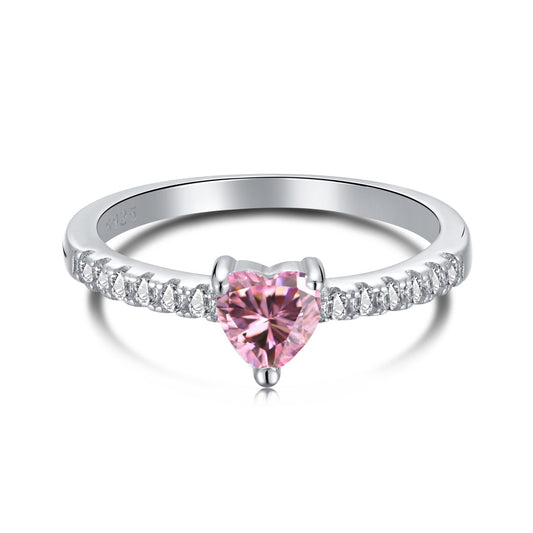 [Charm Aries Jewelry]0.5 Carat CaratEternity Charming Heart Shape Lover Ring