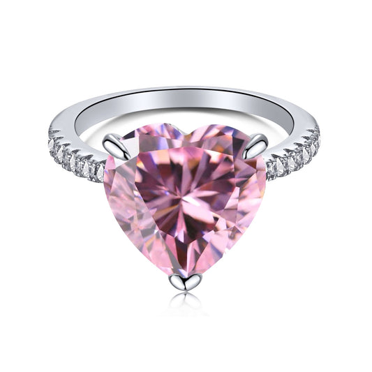 [Charm Aries Jewelry]6.0 Carat Luxurious Sparkling Romantic Heart Cut Lover Ring