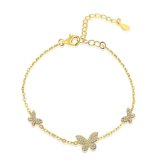 [Charm Aries Jewelry]Delicate Butterfly Pendant Bracelet