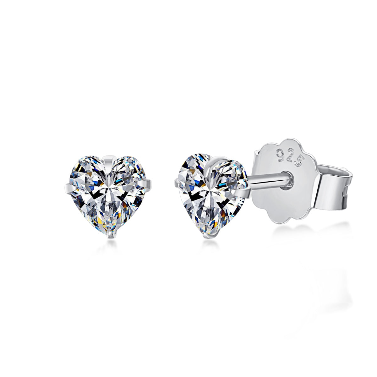 [Charm Aries Jewelry]Sparkling Heart Shaped Simple Earrings