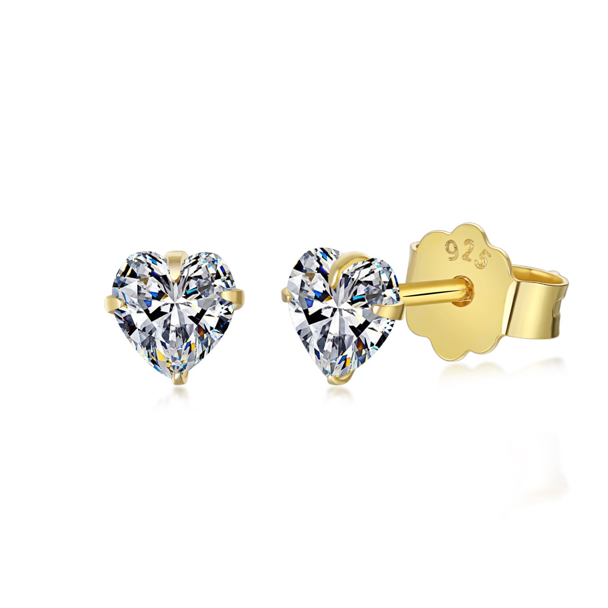 [Charm Aries Jewelry]Sparkling Heart Shaped Simple Earrings