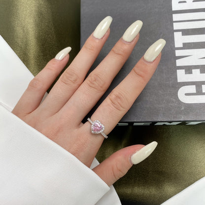 [Charm Aries Jewelry]Eternity Splashy Romantic Heart Shape Lover Ring