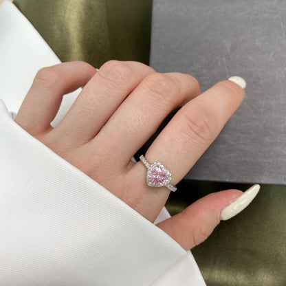[Charm Aries Jewelry]Eternity Splashy Romantic Heart Shape Lover Ring