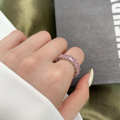 [Charm Aries Jewelry]Elegant Princess Cut Tennis Ring