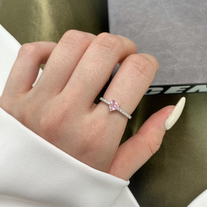 [Charm Aries Jewelry]0.5 Carat CaratEternity Charming Heart Shape Lover Ring