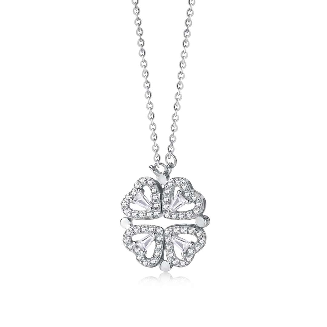 [Charm Aries Jewelry]Ornate Heart Cut Flower Shape Necklace