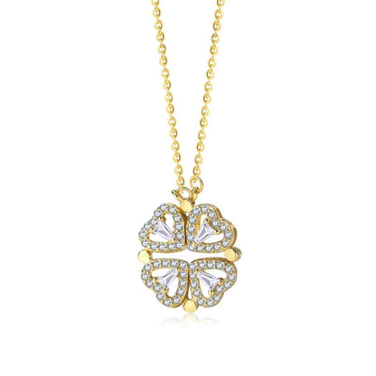 [Charm Aries Jewelry]Ornate Heart Cut Flower Shape Necklace