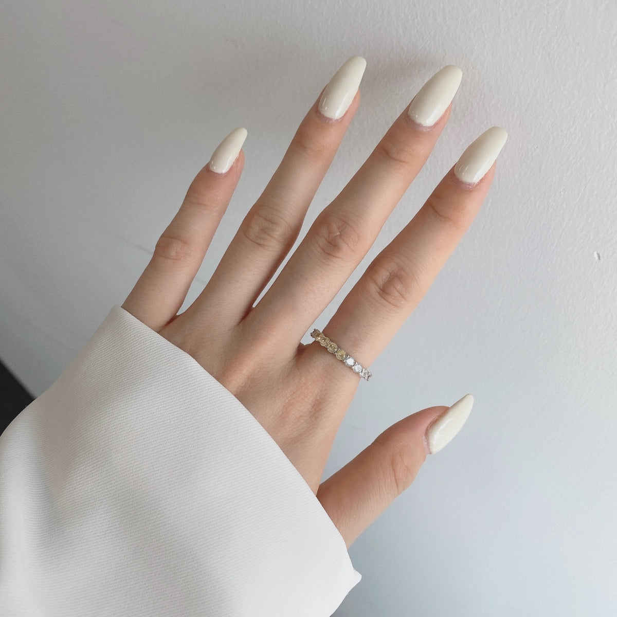 [Charm Aries Jewelry]Sparkling Round Cut Tennis Ring