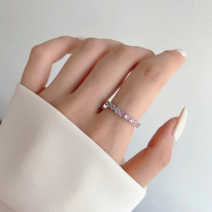 [Charm Aries Jewelry]Sparkling Round Cut Tennis Ring