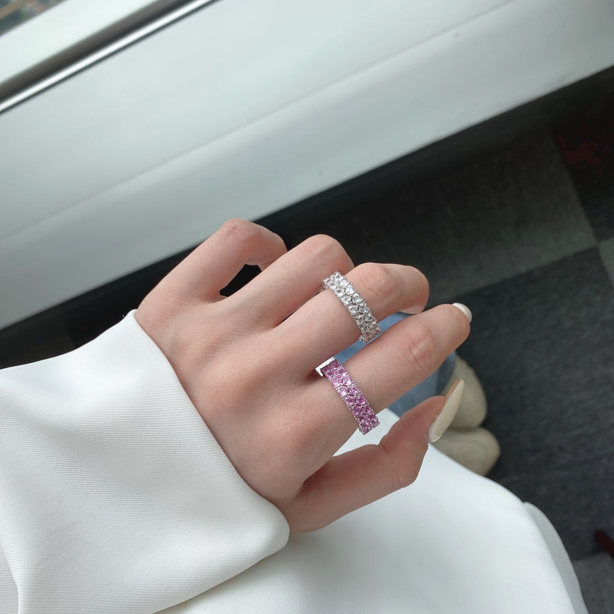 [Charm Aries Jewelry]Sparkling Full Heart Ring