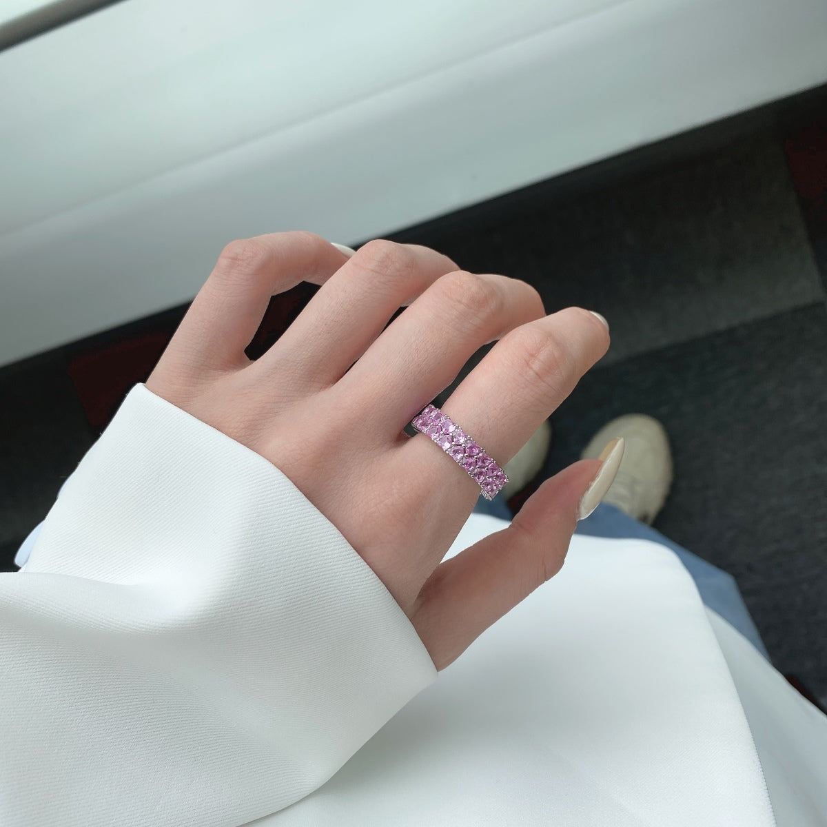 [Charm Aries Jewelry]Sparkling Full Heart Ring