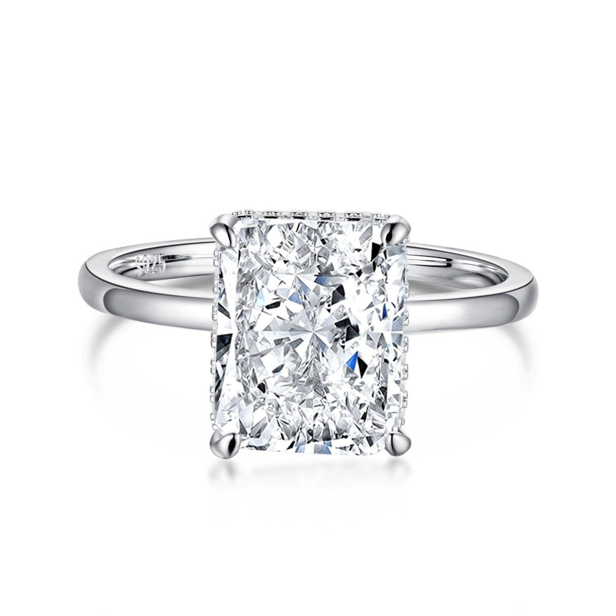 [Charm Aries Jewelry]4.0 Carat Ornate Enchanting Radiand Cut Banquet Ring