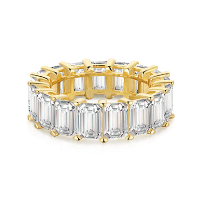 [Charm Aries Jewelry]0.75 Carat Elegant Emerald Cut Tennis Ring