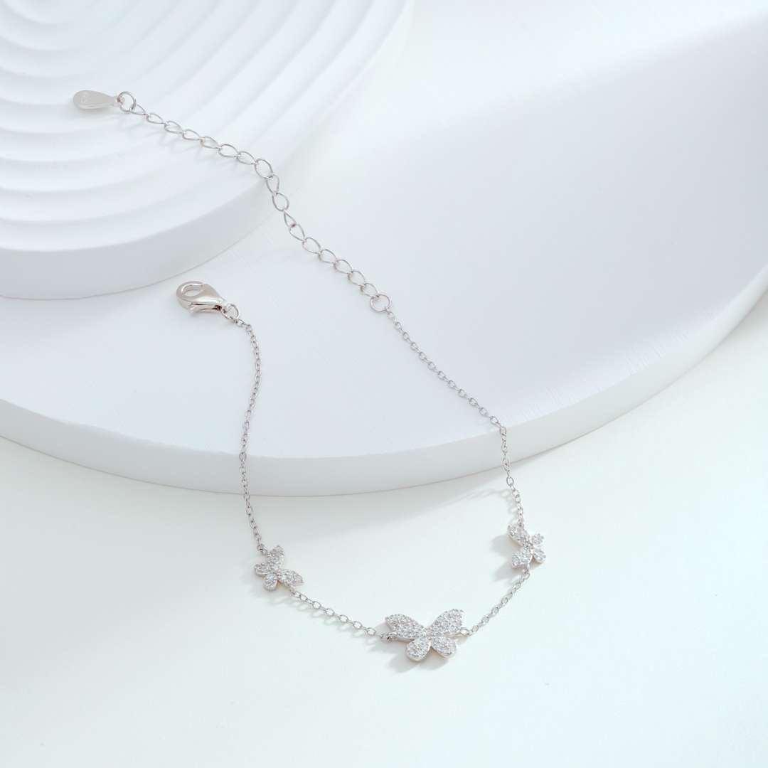 [Charm Aries Jewelry]Delicate Butterfly Pendant Bracelet