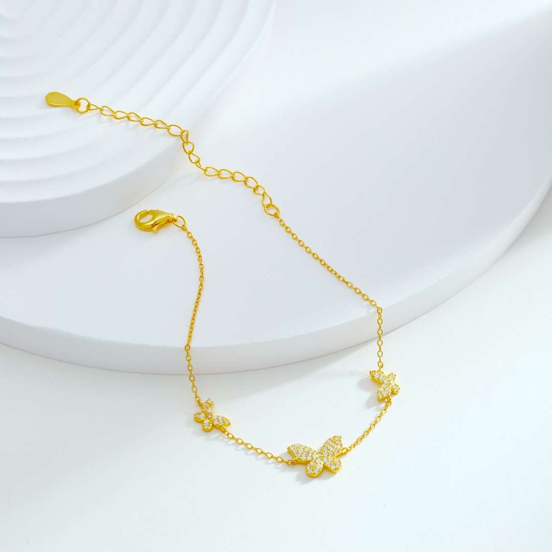 [Charm Aries Jewelry]Delicate Butterfly Pendant Bracelet