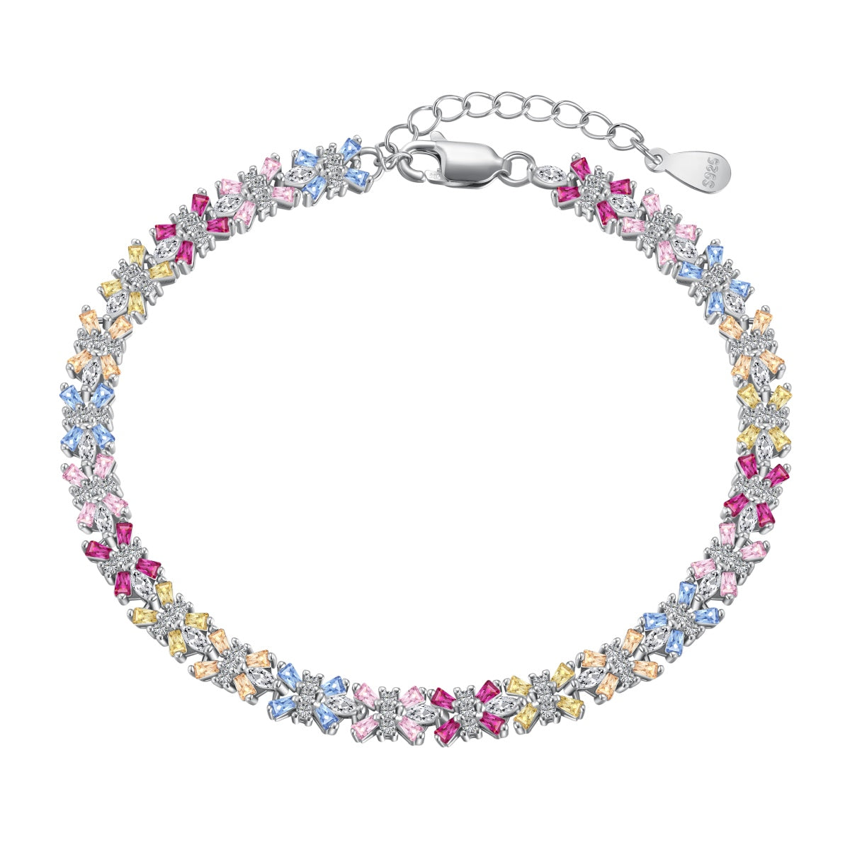 [Charm Aries Jewelry]Radiant Colorful Emerald Cut Party Bracelet