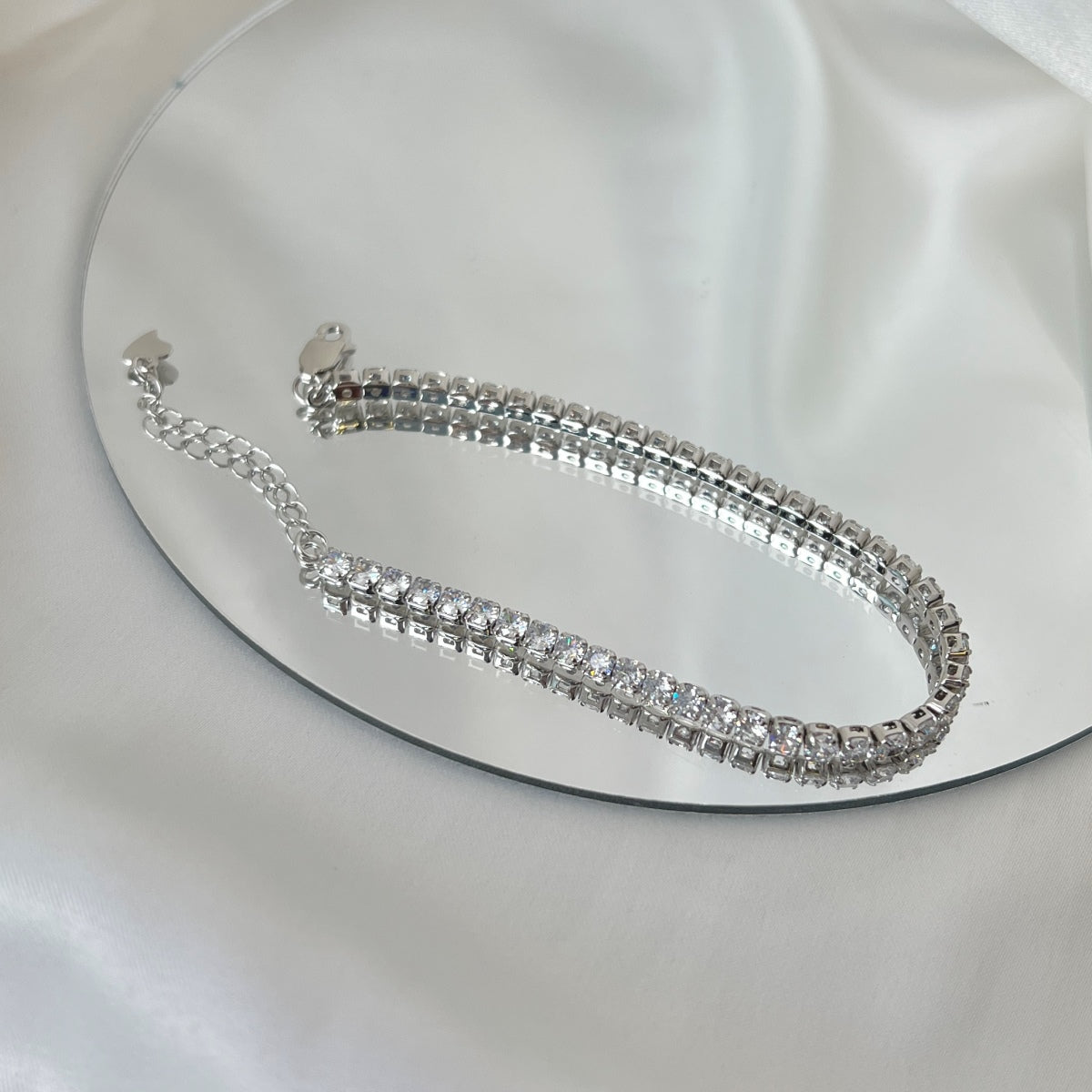 [Charm Aries Jewelry]Sparkling Round Cut Daily Bracelet