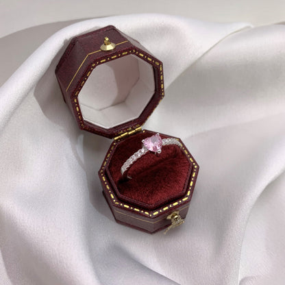 [Charm Aries Jewelry]0.5 Carat CaratEternity Charming Heart Shape Lover Ring