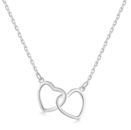 [Charm Aries Jewelry]Sterling Silver Love Double Ring Necklace