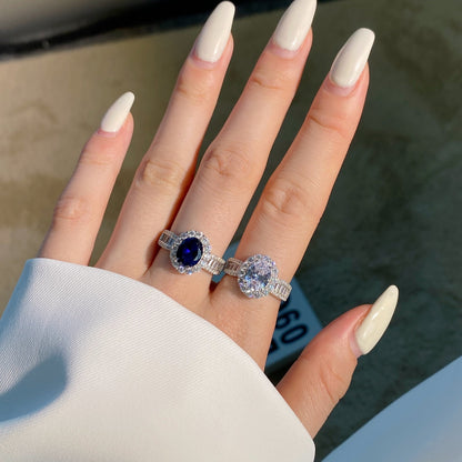 [Charm Aries Jewelry]1.5 Carat Dazzling Charming Oval Cut Banquet Ring