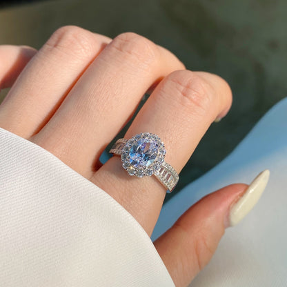 [Charm Aries Jewelry]1.5 Carat Dazzling Charming Oval Cut Banquet Ring
