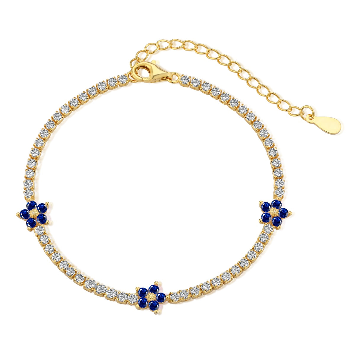 [Charm Aries Jewelry]Sparkling Flower Shape Tennis Bracelet