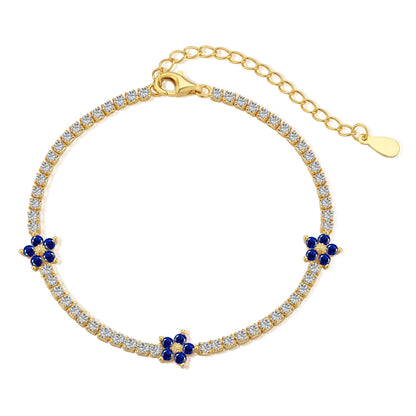 [Charm Aries Jewelry]Sparkling Flower Shape Tennis Bracelet