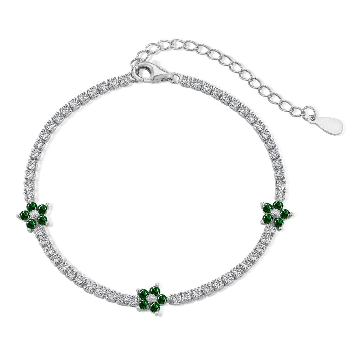 [Charm Aries Jewelry]Sparkling Flower Shape Tennis Bracelet