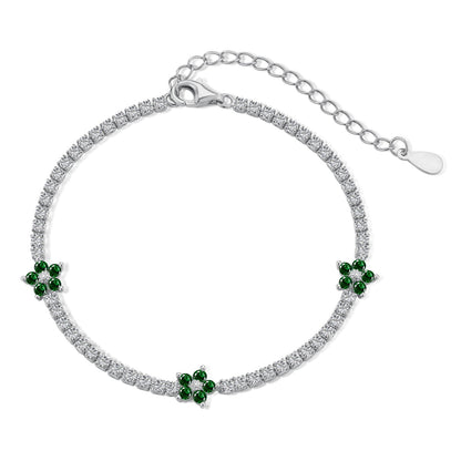 [Charm Aries Jewelry]Sparkling Flower Shape Tennis Bracelet