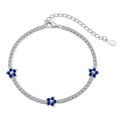 [Charm Aries Jewelry]Sparkling Flower Shape Tennis Bracelet