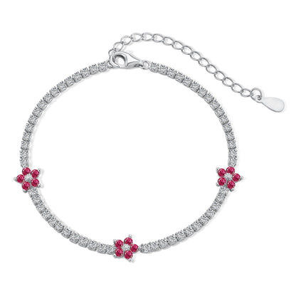 [Charm Aries Jewelry]Sparkling Flower Shape Tennis Bracelet