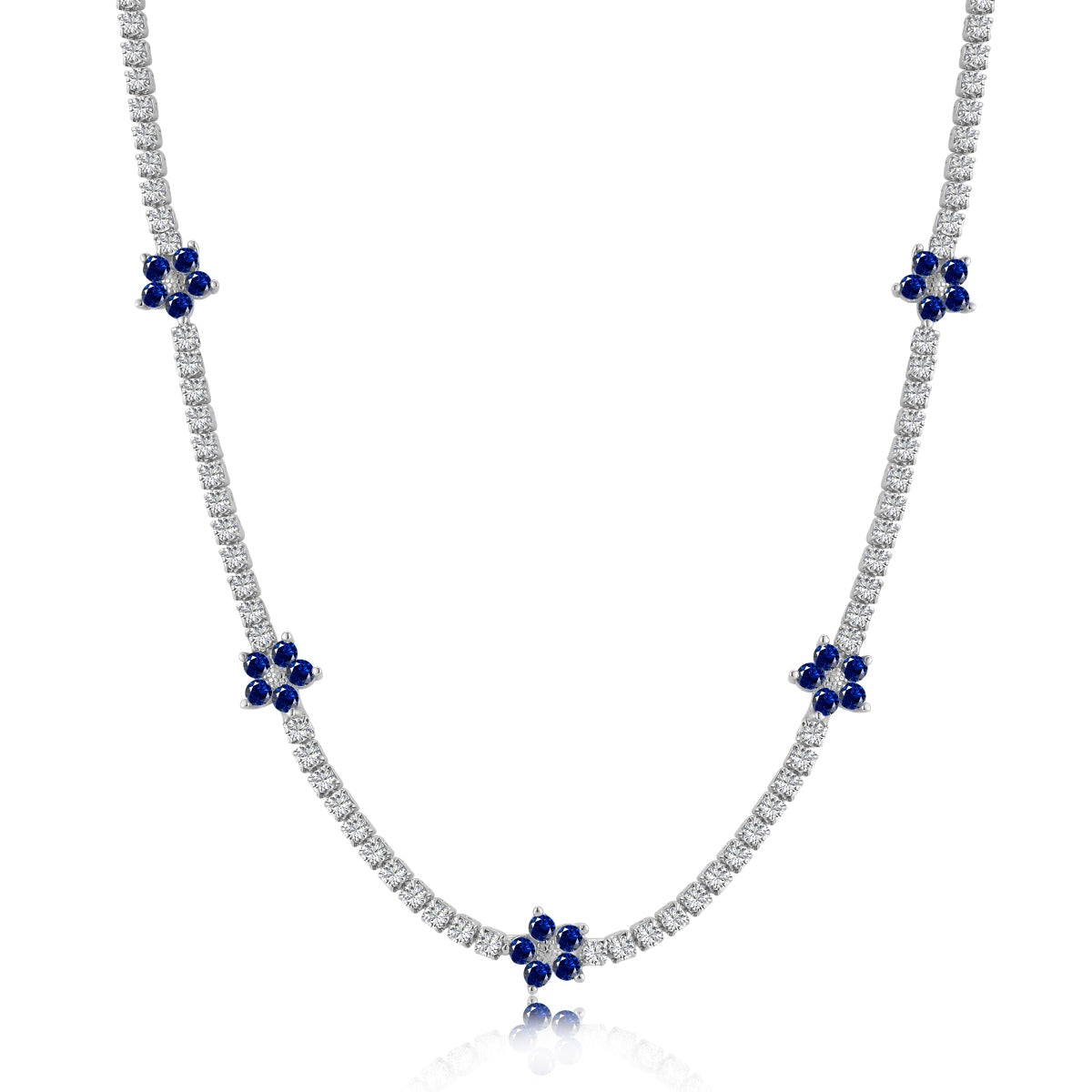 [Charm Aries Jewelry]Luxurious Colorful Flower Tennis Necklace