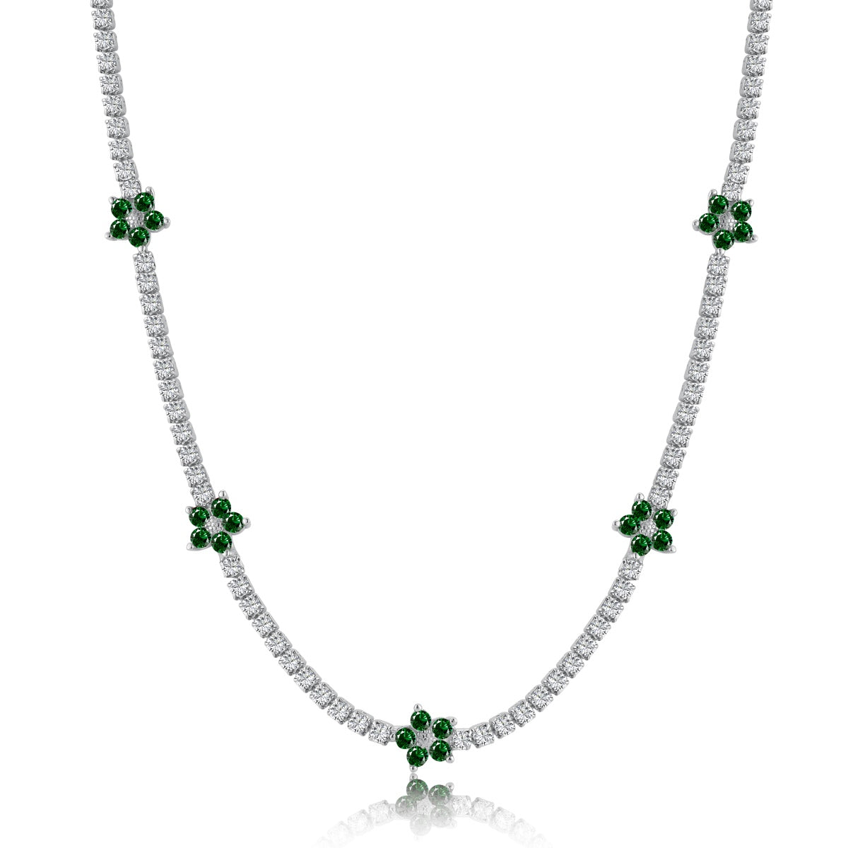 [Charm Aries Jewelry]Luxurious Colorful Flower Tennis Necklace