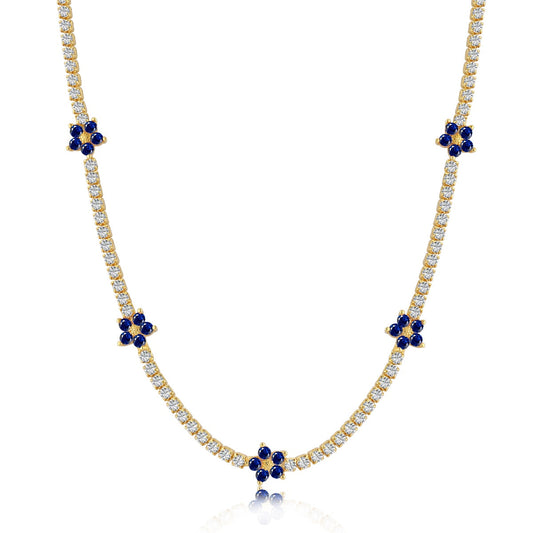 [Charm Aries Jewelry]Luxurious Colorful Flower Tennis Necklace
