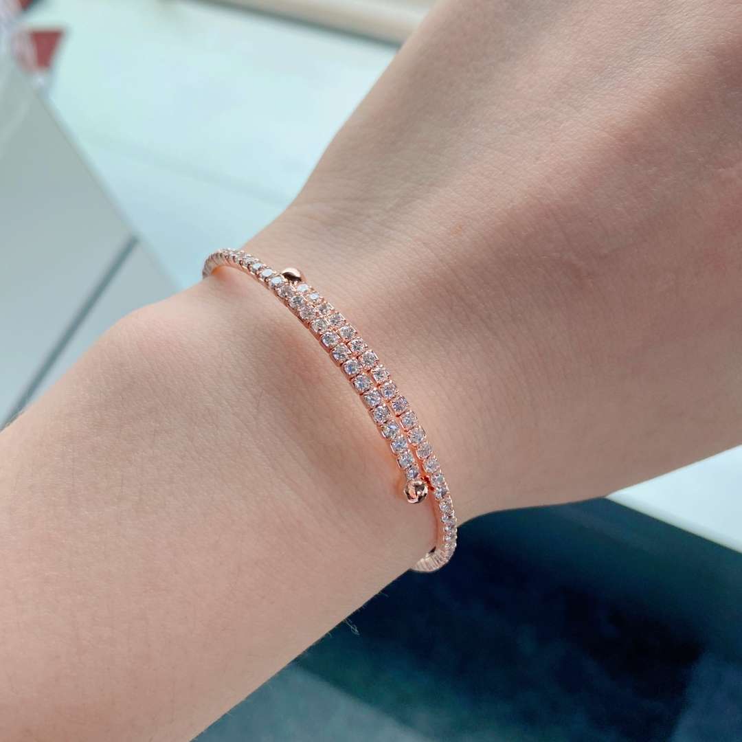 [Charm Aries Jewelry]Row of Diamonds Round Fashion Bracelet