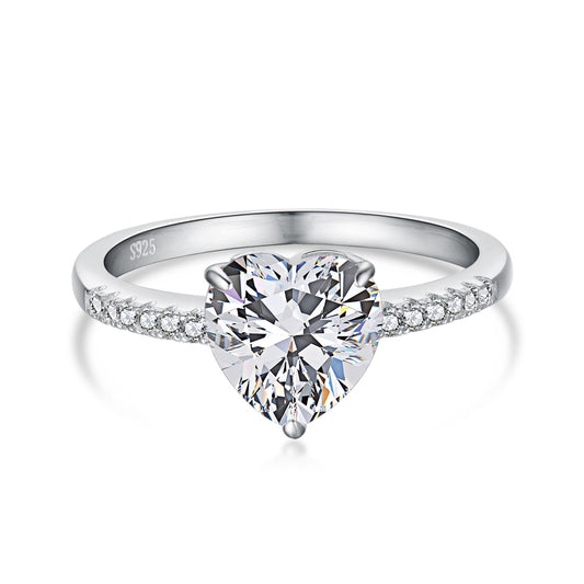 [Charm Aries Jewelry]2.0 Carat Dazzling Lustrous Heart Cut Lover Ring