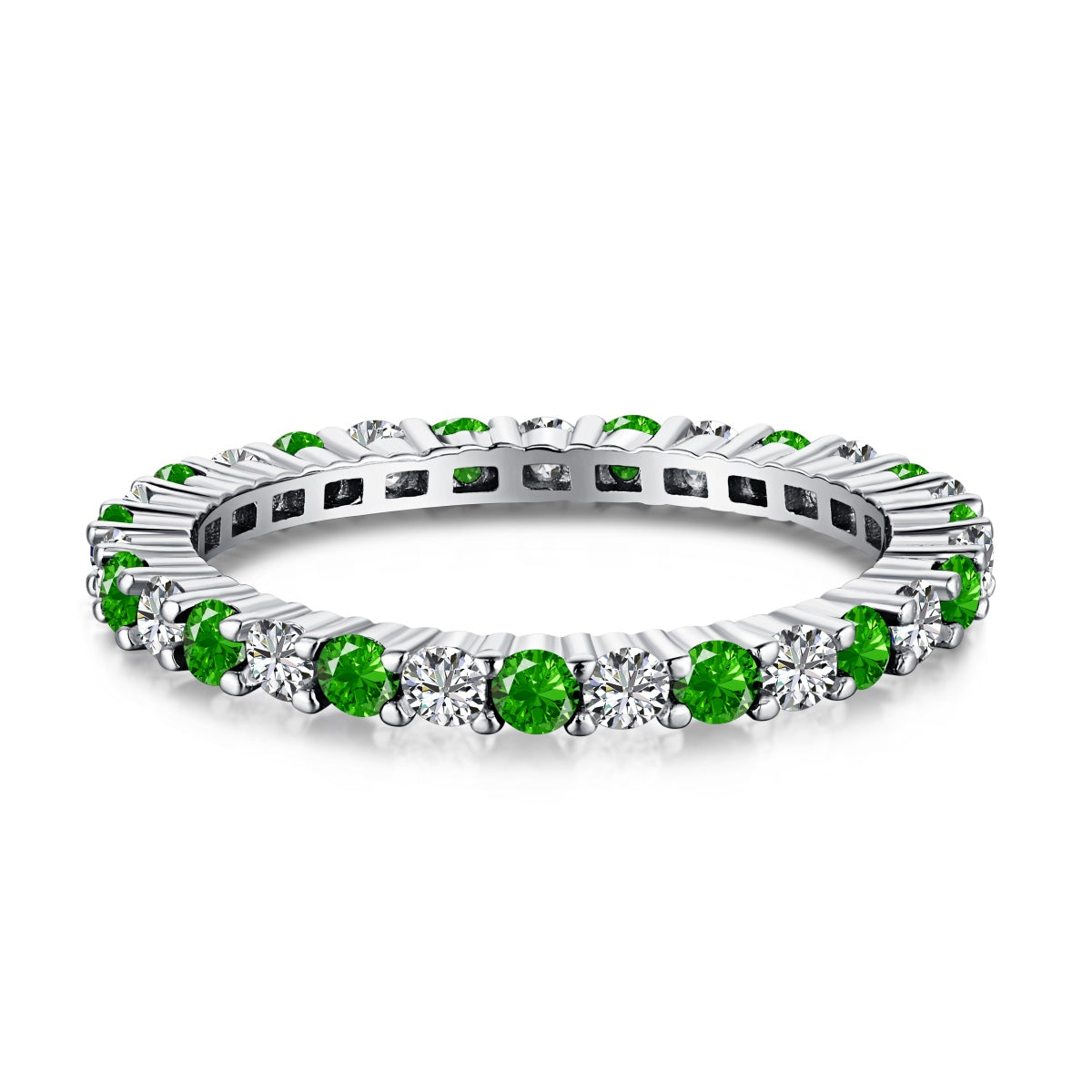 [Charm Aries Jewelry]Exquisite Colorful Round Cut Tennis Ring