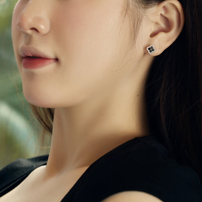 [Charm Aries Jewelry]Four-Leaf Charm Aries Flower Shaped Earrings