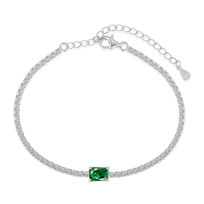 [Charm Aries Jewelry]1.0 Carat Unique Emerald Cut Banquet Bracelet