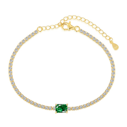 [Charm Aries Jewelry]1.0 Carat Unique Emerald Cut Banquet Bracelet
