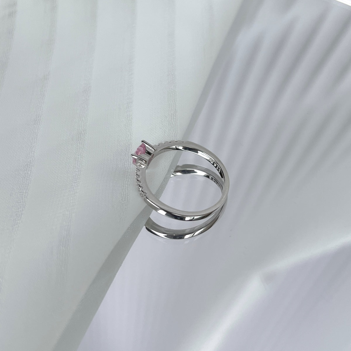 [Charm Aries Jewelry]0.5 Carat CaratEternity Charming Heart Shape Lover Ring
