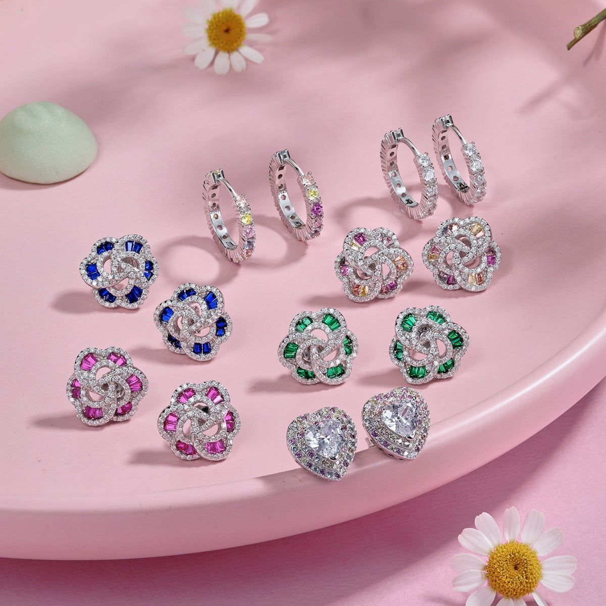 [Charm Aries Jewelry]Dazzling Heart Shape Lover Earrings