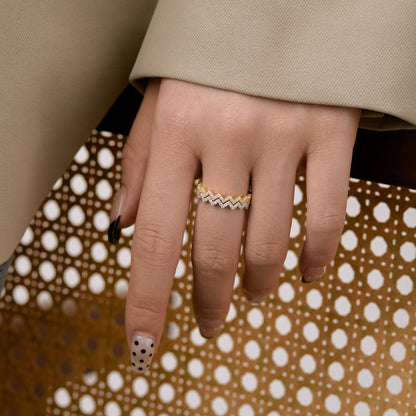 [Charm Aries Jewelry]Delicate Enchanting Wave Shape Daily Ring