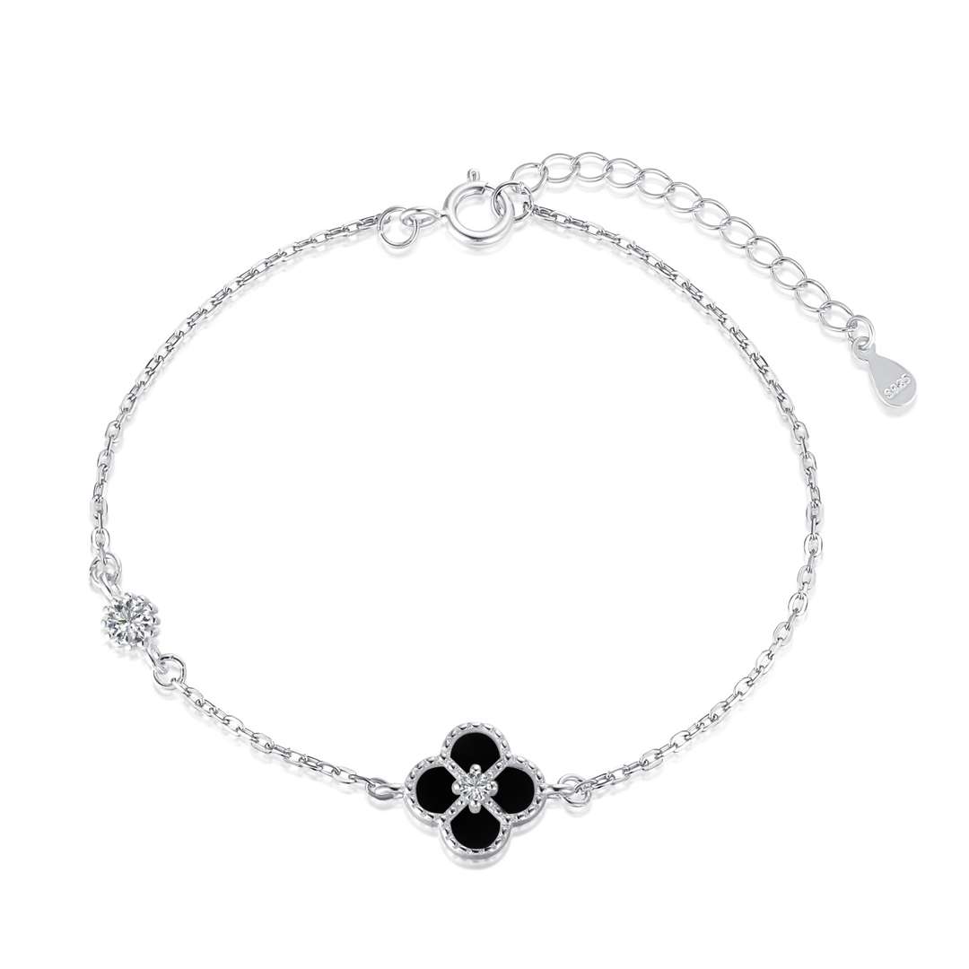 [Charm Aries Jewelry]Delicate Four Leaf Charm Aries Bracelet
