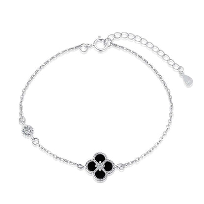 [Charm Aries Jewelry]Delicate Four Leaf Charm Aries Bracelet