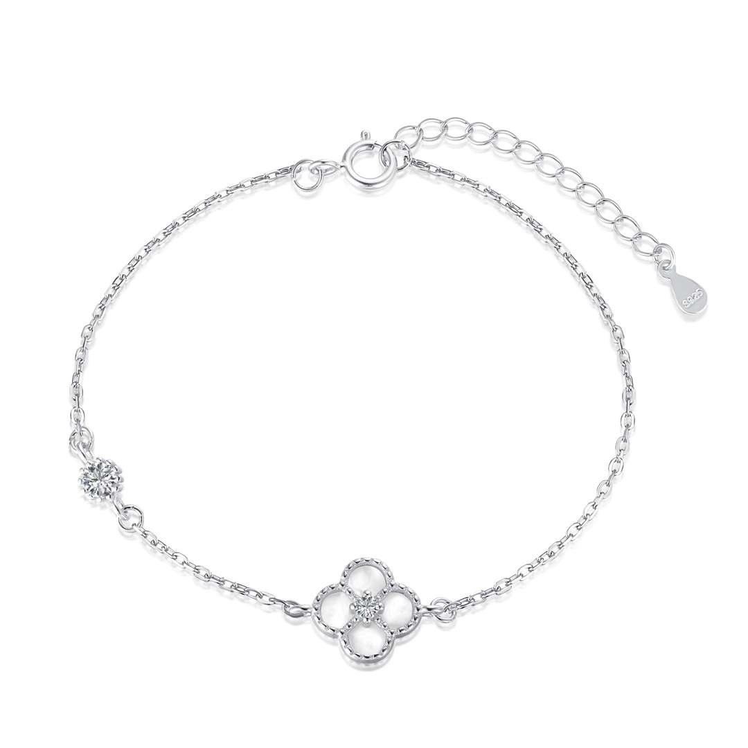 [Charm Aries Jewelry]Delicate Four Leaf Charm Aries Bracelet